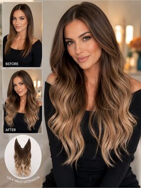Lula Halo Hair Extension Ombre 18” Never Worn Premium Piece